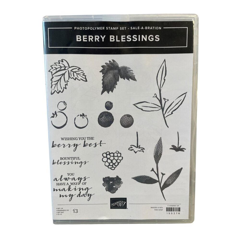 Stampin' Up! "Berry Blessings" Photopolymer Stamp‎ Set Berries Floral Two-Step